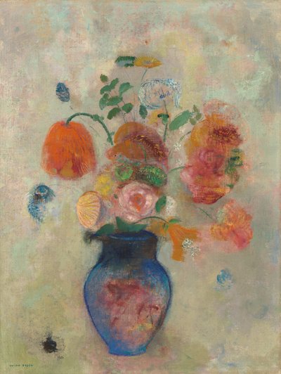 大花瓶装花 作者 奥迪隆·雷顿（Odilon Redon）