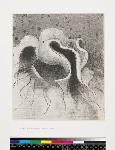 像皮一样的海兽，1896年 作者 奥迪隆·雷顿（Odilon Redon）