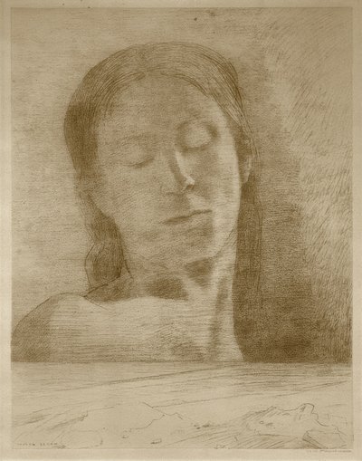 闭上眼睛 作者 奥迪隆·雷顿（Odilon Redon）
