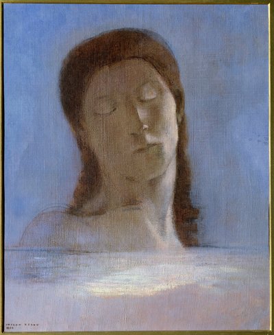Les yeux clos Odilon Redon (1840-1916) 绘画，1890 年 0,44x0,36 m - 巴黎奥赛博物馆 - 闭眼 - 奥迪隆·雷东（Odilon Redon）（1840-1916）绘画，纸板油画（44 x 36 厘米） 作者 奥迪隆·雷顿（Odilon Redon）