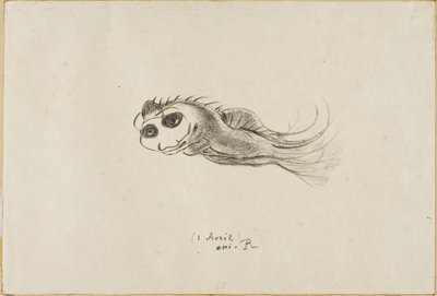 法国石版画家晚宴菜单，1887 年 4 月 1 日 作者 奥迪隆·雷顿（Odilon Redon）