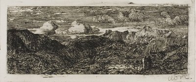 山地景观 作者 奥迪隆·雷顿（Odilon Redon）