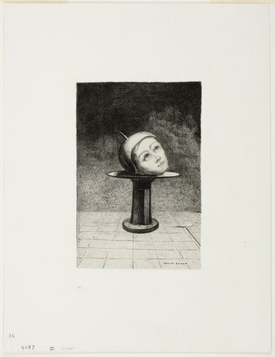 盘子上，《梦中》第十盘 作者 奥迪隆·雷顿（Odilon Redon）