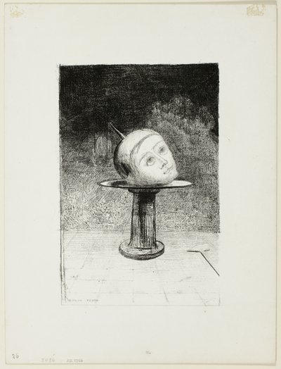盘子上，《梦中》第十盘 作者 奥迪隆·雷顿（Odilon Redon）
