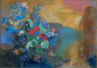 花间的奥菲利亚，约1905-8年（纸上的粉彩） 作者 奥迪隆·雷顿（Odilon Redon）