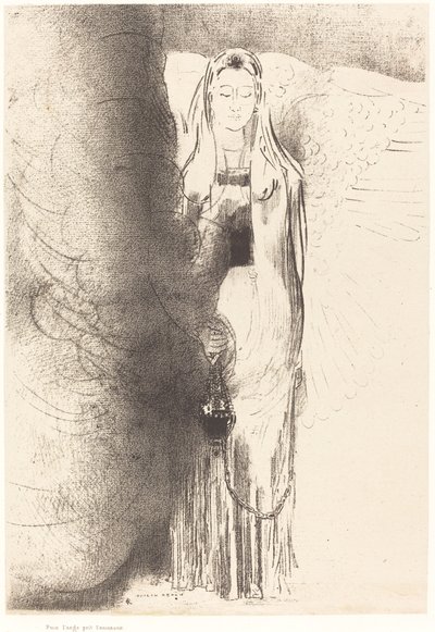 天使就拿着香炉 作者 奥迪隆·雷顿（Odilon Redon）