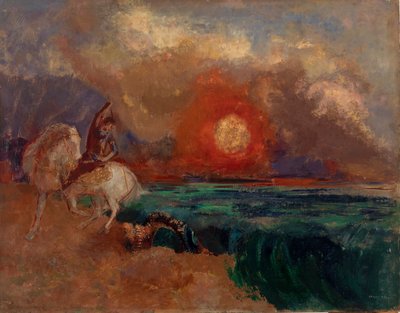 圣乔治与龙（Saint Georges et le dragon） 作者 奥迪隆·雷顿（Odilon Redon）