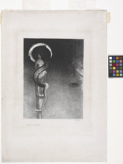 蛇蝎美人》（石版画，贴花纸） 作者 奥迪隆·雷顿（Odilon Redon）