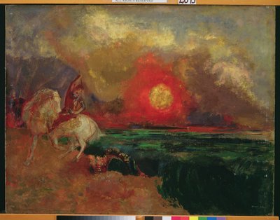 圣乔治和龙 作者 奥迪隆·雷顿（Odilon Redon）
