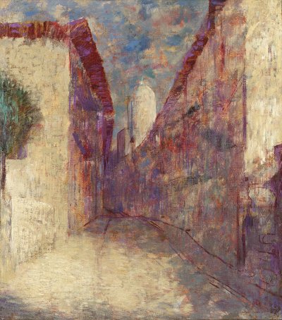 丰塔拉比的街道（布面油画） 作者 奥迪隆·雷顿（Odilon Redon）