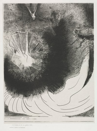 圣约翰启示录：从天上掉下来一颗巨星，燃烧着……，1899年。 作者 奥迪隆·雷顿（Odilon Redon）