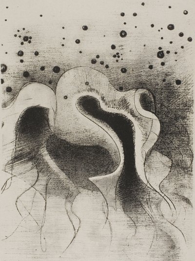 海兽，像皮革瓶子一样圆，第 22 版，共 24 版 作者 奥迪隆·雷顿（Odilon Redon）