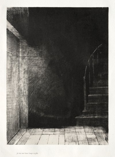 鬼屋：我们俩都看到了1896年的苍白大灯。 作者 奥迪隆·雷顿（Odilon Redon）