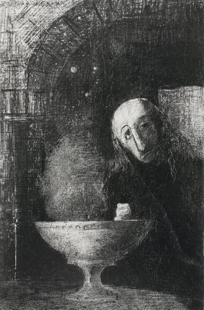 无限的搜索，从夜晚开始，1886年 作者 奥迪隆·雷顿（Odilon Redon）