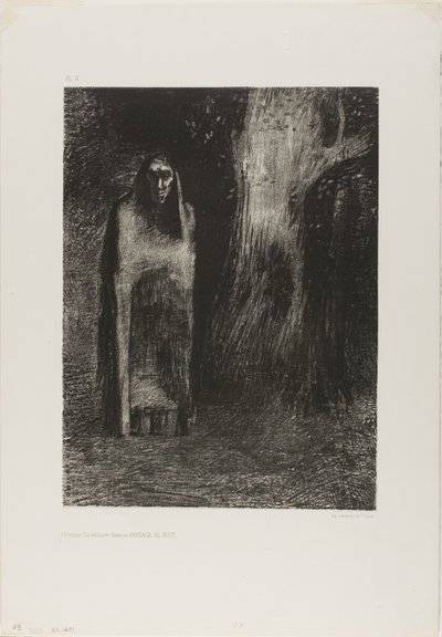夜景中孤独的男人，选自《夜 作者 奥迪隆·雷顿（Odilon Redon）