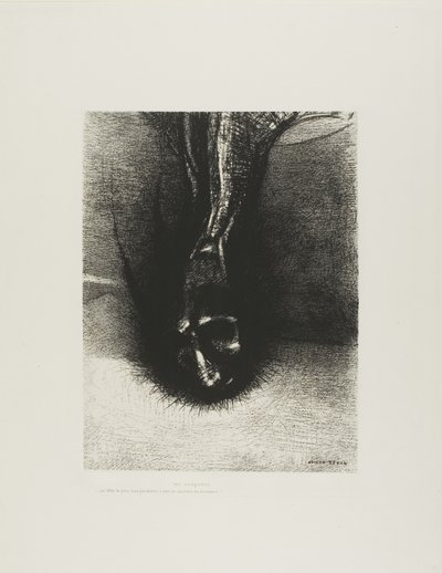 Skiapods："头越低越好，这就是幸福的秘诀！"，图版 6 之 6 作者 奥迪隆·雷顿（Odilon Redon）