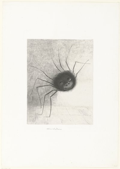 蜘蛛，1887年（打印） 作者 奥迪隆·雷顿（Odilon Redon）