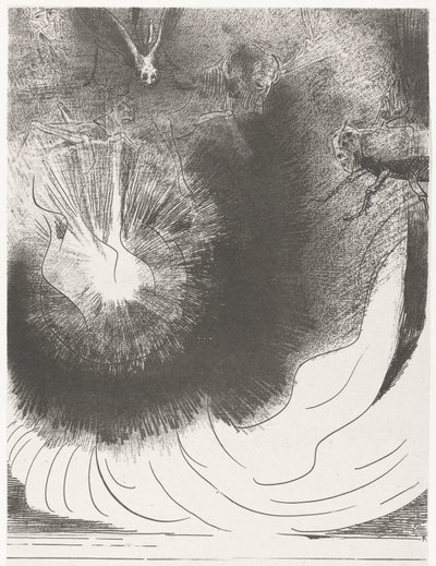 Uit de hemel viel een grote ster
有一颗大星从天上坠落，像火炬一样燃烧（标题见实物）
圣约翰启示录》（系列名称）
约翰内斯的开瓶器》（系列标题） 作者 奥迪隆·雷顿（Odilon Redon）