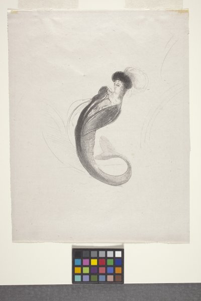 无题（飞翔纸石版画） 作者 奥迪隆·雷顿（Odilon Redon）