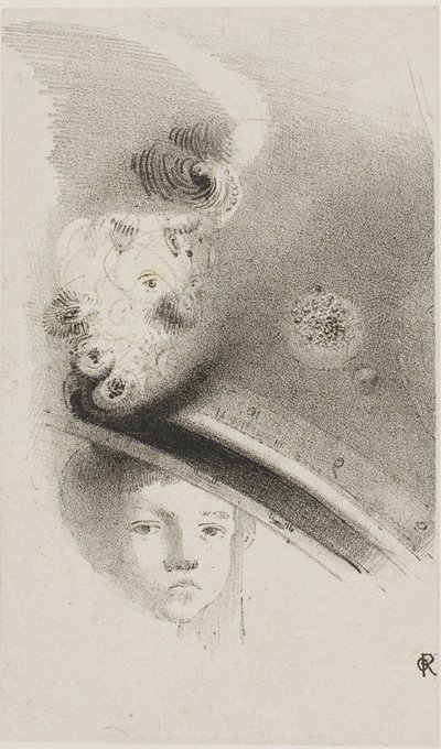 无题试验石版画 作者 奥迪隆·雷顿（Odilon Redon）