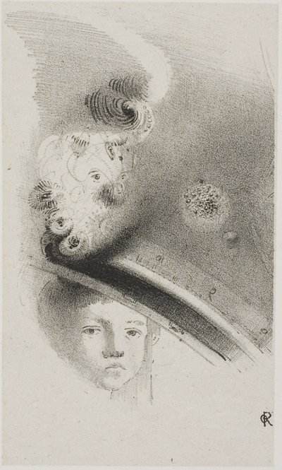 无题试验石版画 作者 奥迪隆·雷顿（Odilon Redon）