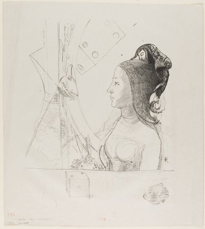 无题试验石版画 作者 奥迪隆·雷顿（Odilon Redon）