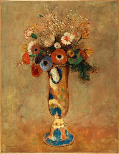 花瓶，1912年 作者 奥迪隆·雷顿（Odilon Redon）
