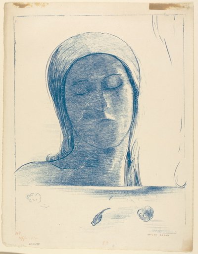 闭上眼睛 作者 奥迪隆·雷顿（Odilon Redon）