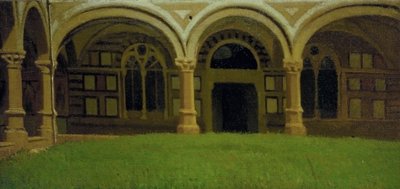 佛罗伦萨古回廊，约 1864-65 年（布面油画） 作者 奥多亚多·波拉尼（Odoardo Borrani）