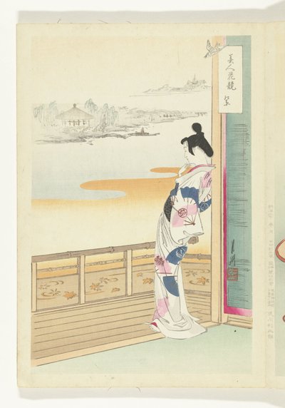 杜鹃的叫声
美人与花的比较（系列标题）
美人与花的比较（系列标题，实物） 作者 竹川理三郎