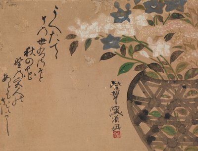 篮子里的风铃草，十八世纪。 作者 绪方贤三