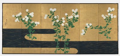 1700年代后期-1800年代初期的溪流菊花。 作者 绪方光琳