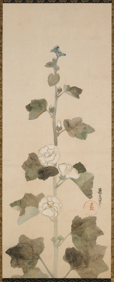 白冬青，江户时期，17世纪末至18世纪初。 作者 绪方光琳