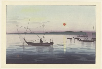 小船和夕阳 作者 大原功臣
