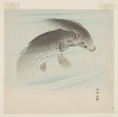 鲤鱼（锦鲤）（彩色木版画） 作者 大原功臣