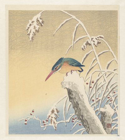 雪中翠鸟 作者 大原功臣