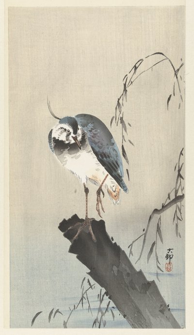 树桩上的杓鹬 作者 大原功臣