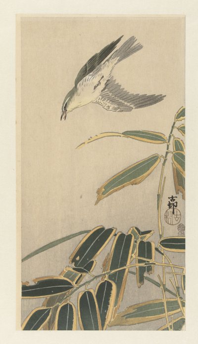 竹子附近的小麦雀 作者 大原功臣