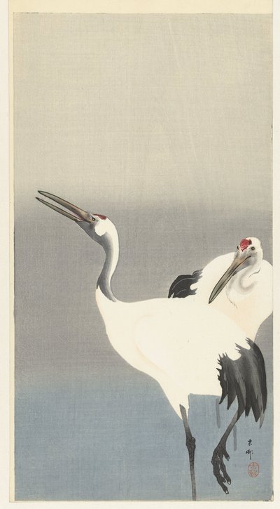 两台起重机 作者 松树平吉（可能）