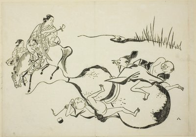 不可能的壮举--虚构的人，12 幅版画系列中的第 8 幅 作者 奥村昌信