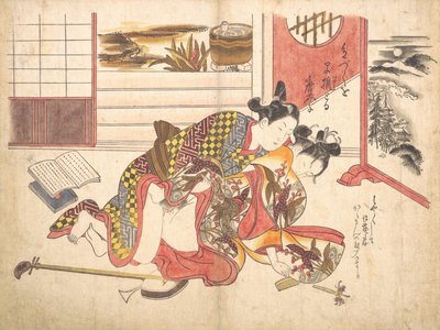 卧室场景，约1739年，约1739年。 作者 奥村昌信