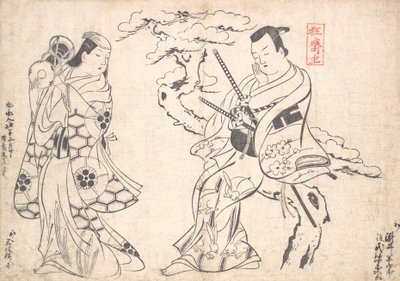 可能是1709年，在一村剧场演出的《大平家》戏剧场景。 作者 奥村昌信