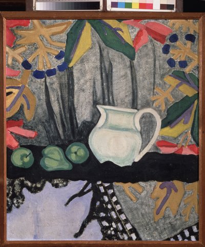 静物奥尔加-弗拉基米罗夫娜-罗扎诺娃（1886-1918 年）的画作，布面油画，约 1910 年。俄罗斯艺术，20 世纪，前卫艺术；萨拉托夫国家 A. Radischev 艺术博物馆。Radischev 艺术博物馆，萨拉托夫（俄罗斯）。 作者 Olga Wladimirowna  Rosanowa