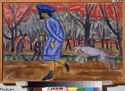 林荫道上奥尔加-弗拉基米罗夫娜-罗扎诺娃（1886-1918 年）的画作，布面油画 作者 奥尔加·弗拉基米罗芙娜·罗扎诺娃