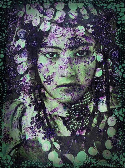 阿尔及利亚肖像，2020 年（木质混合媒介） 作者 