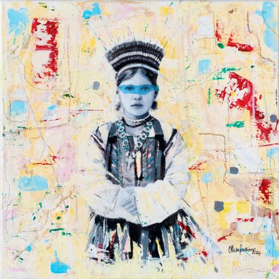 Bimba russa，2024 年（混合媒介画布） 作者 