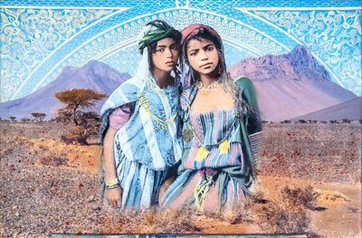 来自摩洛哥的明信片，2023 年（混合媒介画布） 作者 