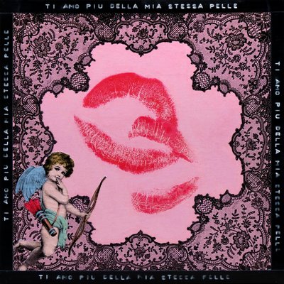 亲吻菲奥鲁奇》，2020 年（混合媒介画布） 作者 