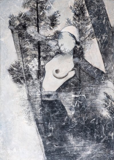 Maschera bianca，2024（混合媒介画布） 作者 