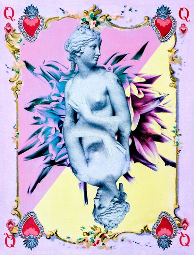 红心皇后》，2019 年（混合媒介画布） 作者 